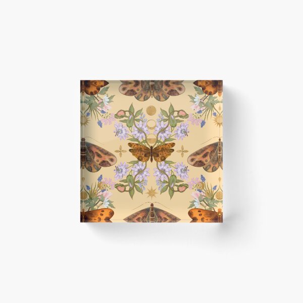 Item preview, Aesthetic Vintage Moth And Delicate Floral Pattern designed and sold by Grin Katalina Floral Patterns & Cozy Art.