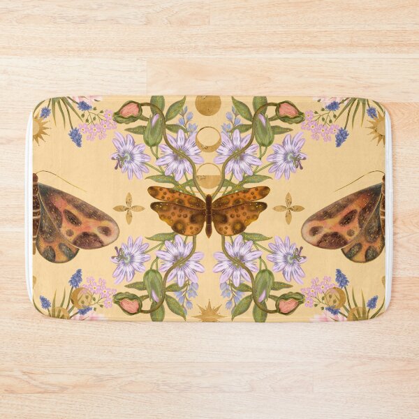 Item preview, Aesthetic Vintage Moth And Delicate Floral Pattern designed and sold by Grin Katalina Floral Patterns & Cozy Art.