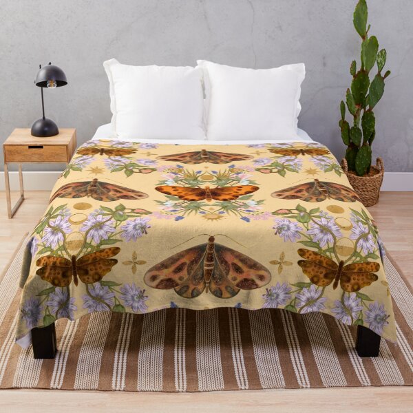 Item preview, Aesthetic Vintage Moth And Delicate Floral Pattern designed and sold by Grin Katalina Floral Patterns & Cozy Art.