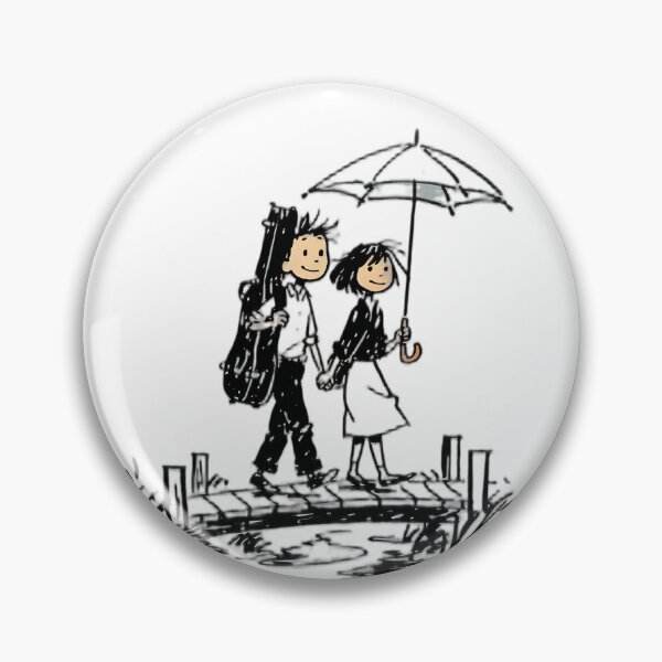 Item preview, Retro Comic Traveling couple Walking in the Rain designed and sold by UniqYou.