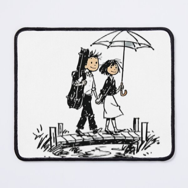 Item preview, Retro Comic Traveling Musician Walking in the Rain designed and sold by UniqYou.