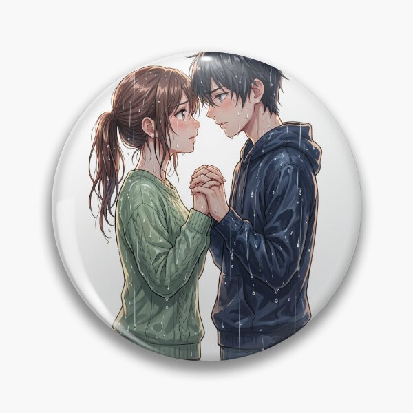 Item preview, Anime Couple in Invisible Rain – Emotional Romantic Aesthetic designed and sold by krishna-artdesigns.