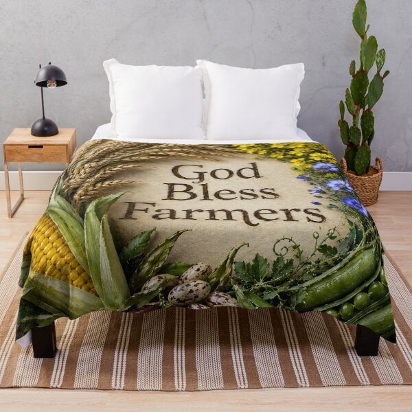 Item preview, God Bless Farmers Harvest Wreath on Wood designed and sold by Pioneer Spirit Market.