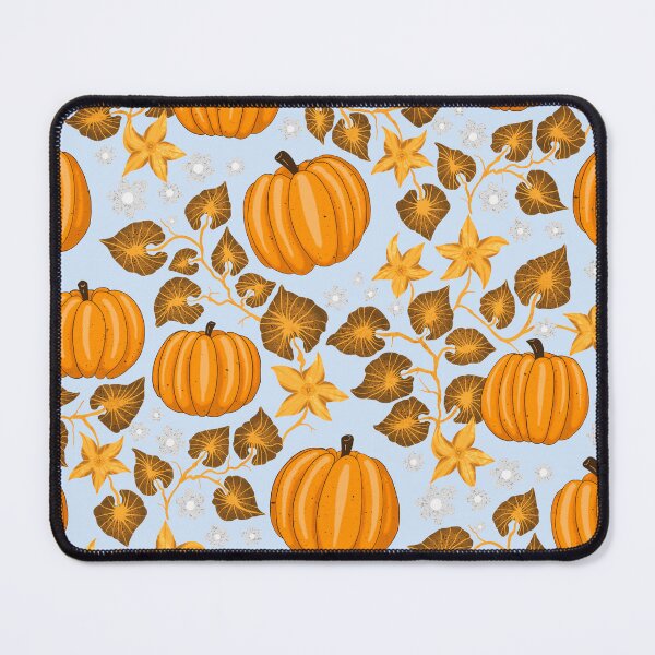Item preview, Bright orange pumpkins with leaves and blossoms designed and sold by Sonja Birkelbach.