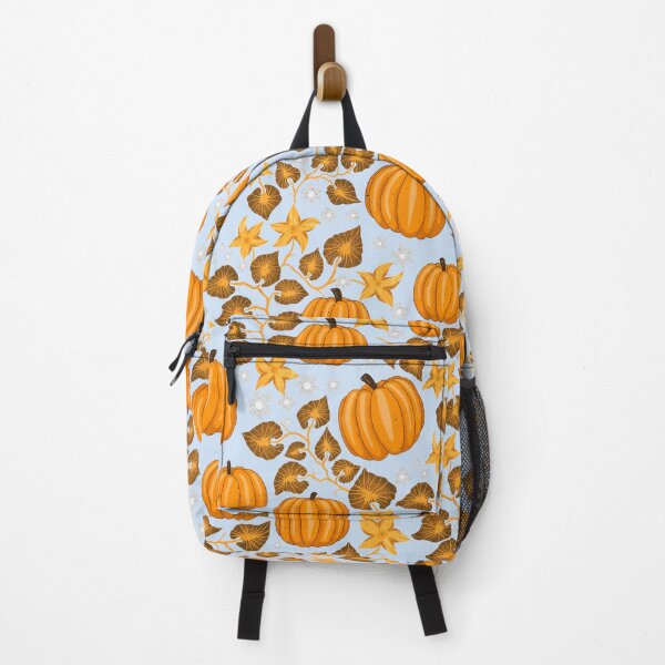 Item preview, Bright orange pumpkins with leaves and blossoms designed and sold by Sonja Birkelbach.
