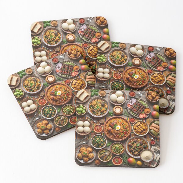 Item preview, Banquete tradicional nigeriano con arroz jollof y suya designed and sold by SavannaCanvas.