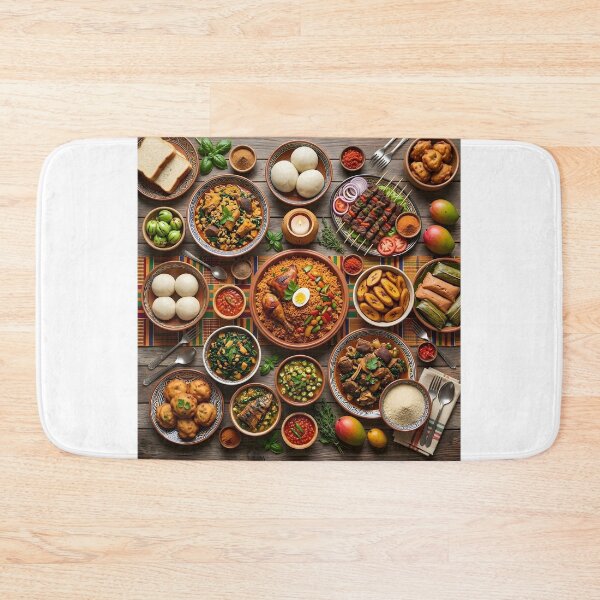 Item preview, Traditional Nigerian Feast with Jollof Rice and Suya designed and sold by SavannaCanvas.