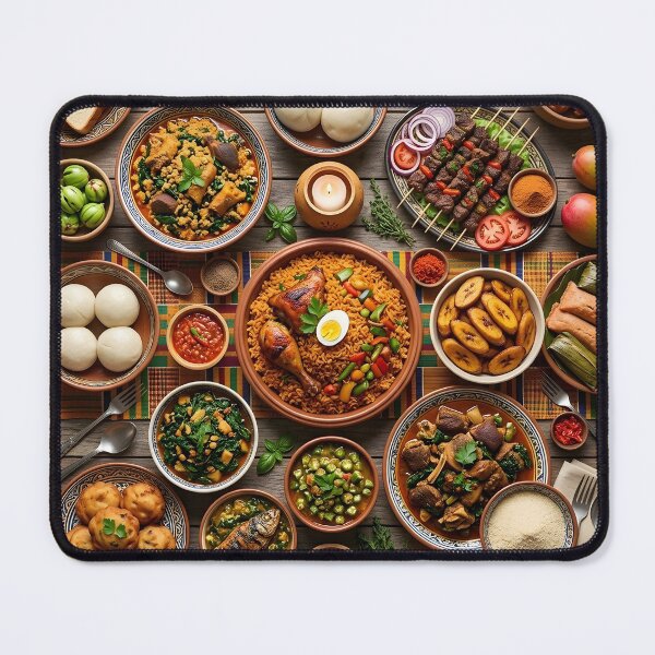 Item preview, Traditional Nigerian Feast with Jollof Rice and Suya designed and sold by SavannaCanvas.