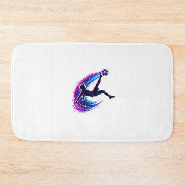 Item preview, Cosmic Bicycle Kick Soccer Sticker – Neon Galaxy Football Player Die-Cut Design designed and sold by naruto4925.