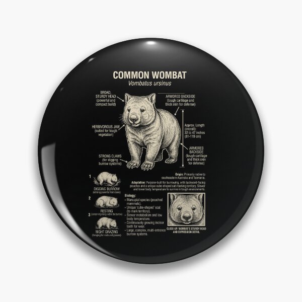 Item preview, Wombat Scientific Anatomy Biology Animal Lover designed and sold by Kimberley King Art  King Art.