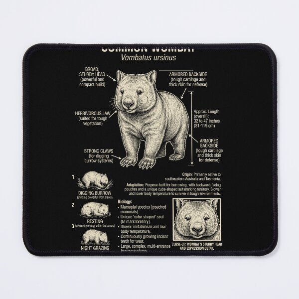 Item preview, Wombat Scientific Anatomy Biology Animal Lover designed and sold by Kimberley King Art King Art.