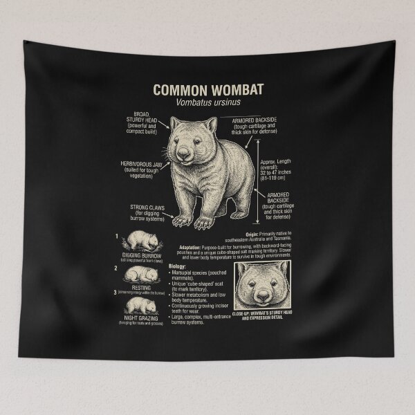 Item preview, Wombat Scientific Anatomy Biology Animal Lover designed and sold by Kimberley King Art  King Art.