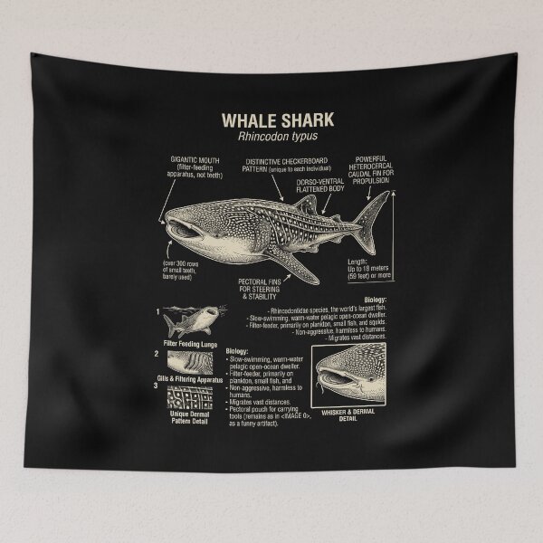 Item preview, Whale Shark Scientific Anatomy Biology Animal Lover designed and sold by Kimberley King Art  King Art.