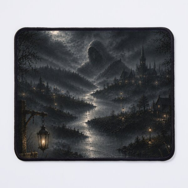 Item preview, Hidden Ferryman of the Mist | Optical Illusion Landscape Art | Mythological Ferryman Wall Art designed and sold by Esterlane.