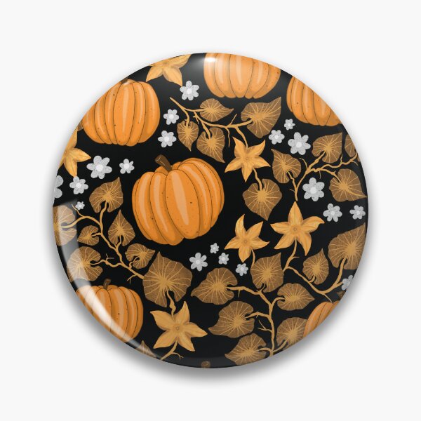 Item preview, Bright orange pumpkins with leaves and blossoms designed and sold by Sonja Birkelbach.