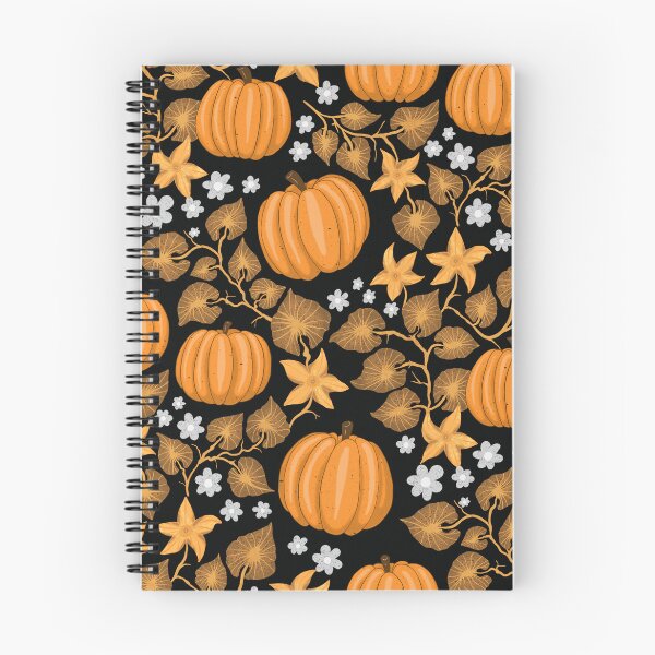 Item preview, Bright orange pumpkins with leaves and blossoms designed and sold by Sonja Birkelbach.