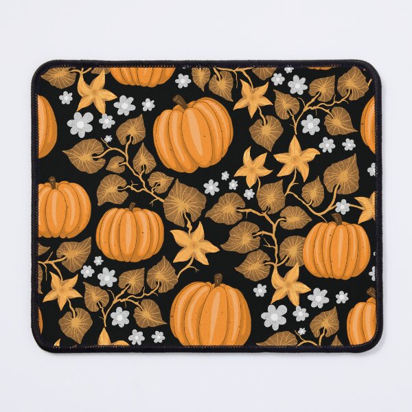 Item preview, Bright orange pumpkins with leaves and blossoms designed and sold by Sonja Birkelbach.