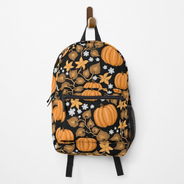 Item preview, Bright orange pumpkins with leaves and blossoms designed and sold by Sonja Birkelbach.