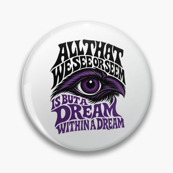 Item preview, A Dream Within A Dream Retro Purple Eye Poetry Design designed and sold by Fenay Designs.
