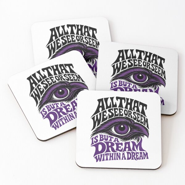 Item preview, A Dream Within A Dream Retro Purple Eye Poetry Design designed and sold by Fenay Designs.