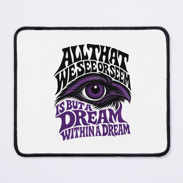 Item preview, A Dream Within A Dream Retro Purple Eye Poetry Design designed and sold by Fenay Designs.
