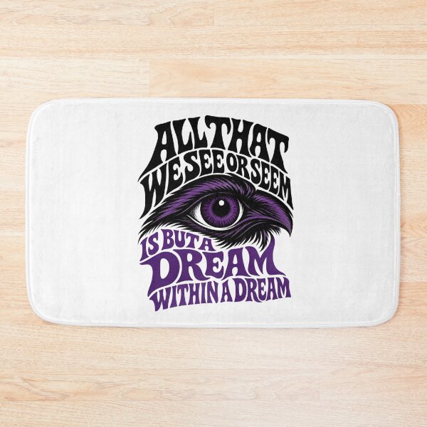 Item preview, A Dream Within A Dream Retro Purple Eye Poetry Design designed and sold by Fenay Designs.