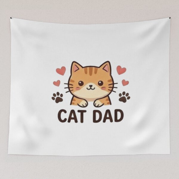 Item preview, Cute Cat Dad Orange Tabby Kitten Hearts designed and sold by Rehnair.
