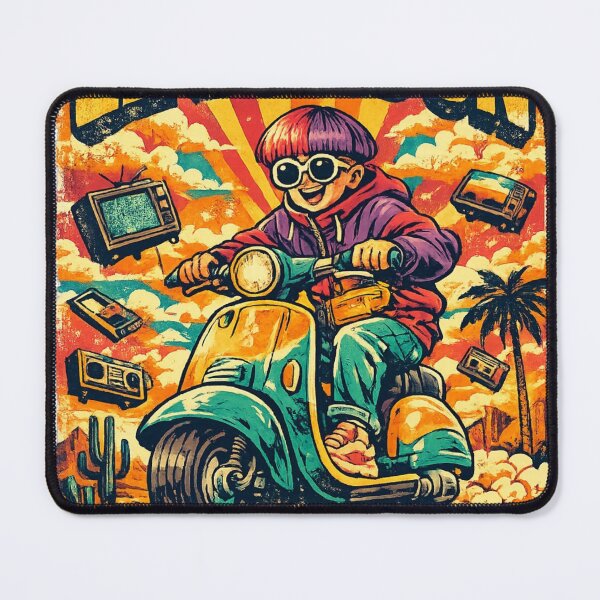 Item preview, Life Goes On Retro Scooter Adventure – Vintage 90s Music Inspired Artwork designed and sold by FantasyFlicker.