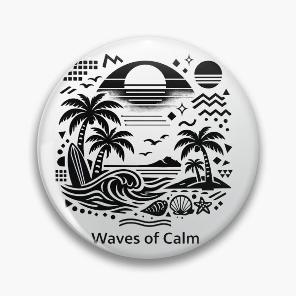 Item preview, Waves of Calm – Minimalist Black and White Summer Beach Design designed and sold by EdgeSphere.