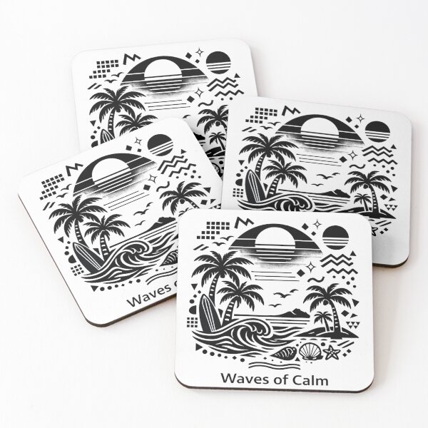 Item preview, Waves of Calm – Minimalist Black and White Summer Beach Design designed and sold by EdgeSphere.