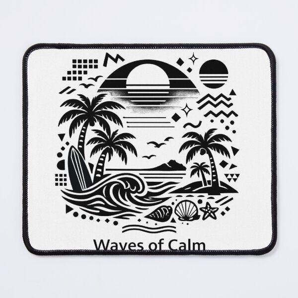 Item preview, Waves of Calm – Minimalist Black and White Summer Beach Design designed and sold by EdgeSphere.