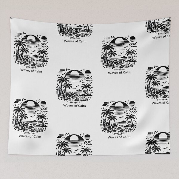 Item preview, Waves of Calm – Minimalist Black and White Summer Beach Design designed and sold by EdgeSphere.