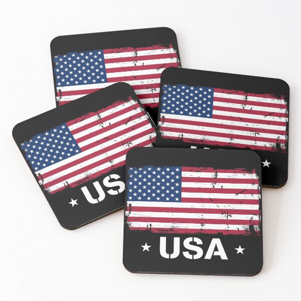 Item preview, Distressed USA Flag Stencil Text Shirt designed and sold by TeNovaStudio.