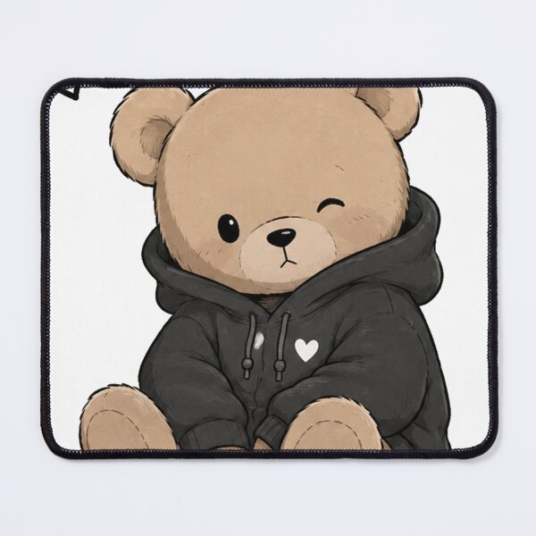 Item preview, Cute Teddy Bear in Black Hoodie Kawaii Aesthetic Sticker designed and sold by TODPESIGN.