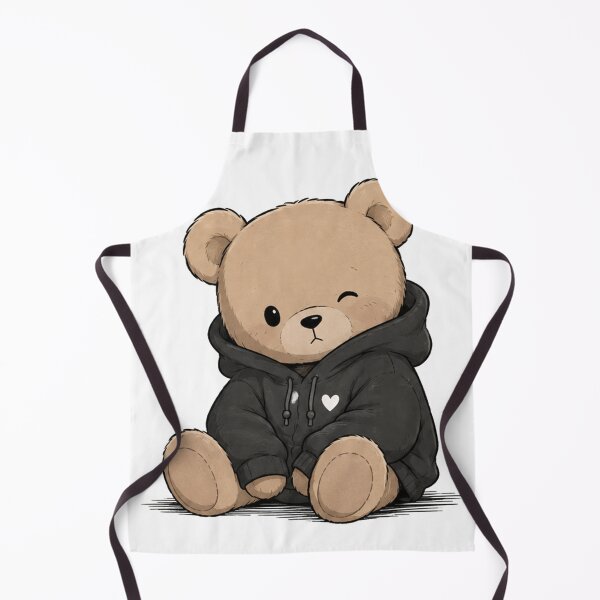 Item preview, Cute Teddy Bear in Black Hoodie Kawaii Aesthetic Sticker designed and sold by TODPESIGN.