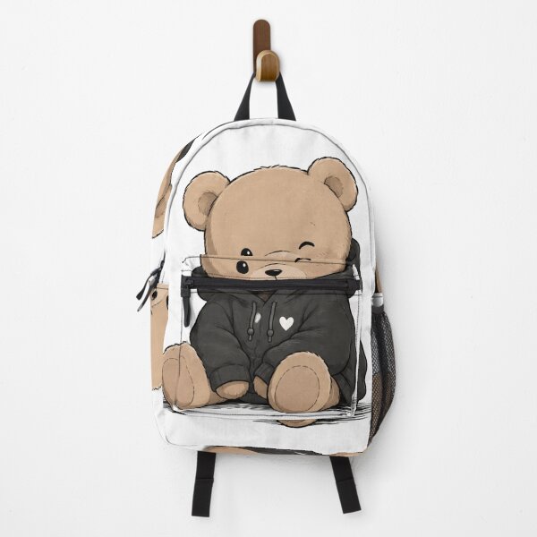 Item preview, Cute Teddy Bear in Black Hoodie Kawaii Aesthetic Sticker designed and sold by TODPESIGN.