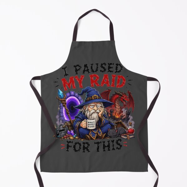 Item preview, I Paused My Raid For This Funny MMORPG Wizard Design designed and sold by BadhbhArt.