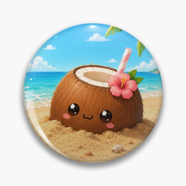 Item preview, Cute Coconut Beach Vibes – Kawaii Tropical Summer Design designed and sold by AstraDrip Studio.