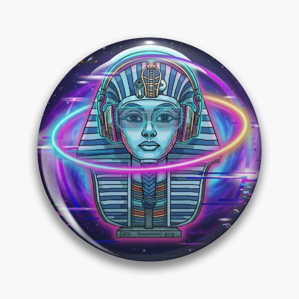 Item preview, Cyberpunk King Tut Gaming Pharaoh - Neon Headset Futuristic Art designed and sold by alalame.