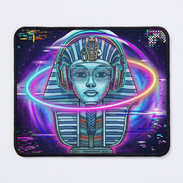 Item preview, Cyberpunk King Tut Gaming Pharaoh - Neon Headset Futuristic Art designed and sold by alalame.