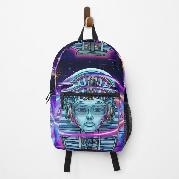 Item preview, Cyberpunk King Tut Gaming Pharaoh - Neon Headset Futuristic Art designed and sold by alalame.