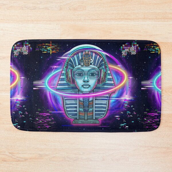 Item preview, Cyberpunk King Tut Gaming Pharaoh - Neon Headset Futuristic Art designed and sold by alalame.