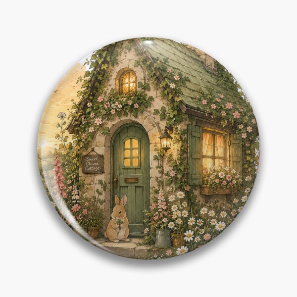 Item preview, Enchanted Cottage Garden Fantasy Sticker designed and sold by InkPixell.