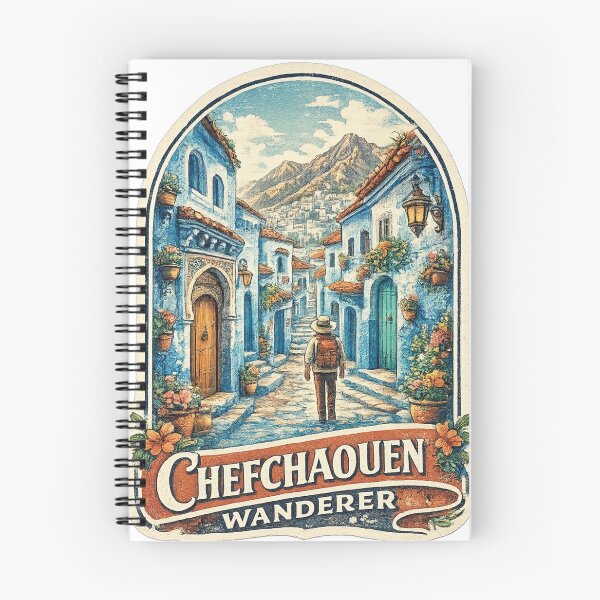 Item preview, Chefchaouen Wanderer Vintage Travel Sticker | Blue City Morocco Adventure designed and sold by FantasyFlicker.