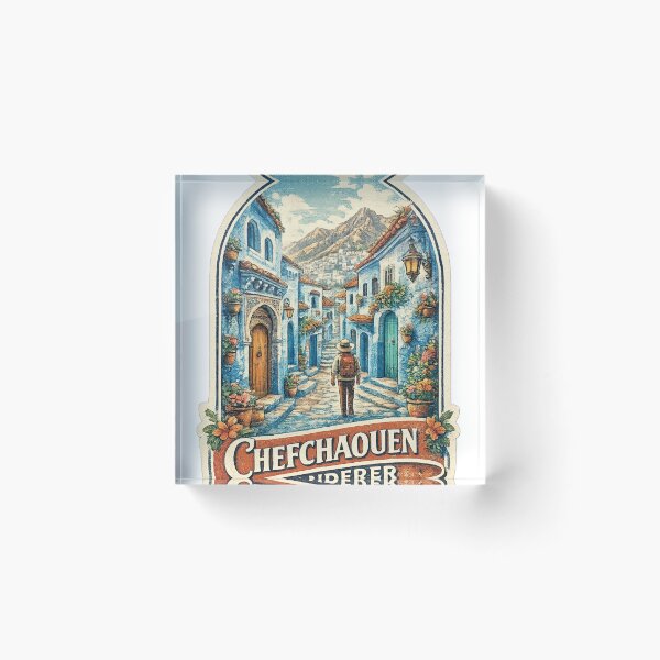 Item preview, Chefchaouen Wanderer Vintage Travel Sticker | Blue City Morocco Adventure designed and sold by FantasyFlicker.