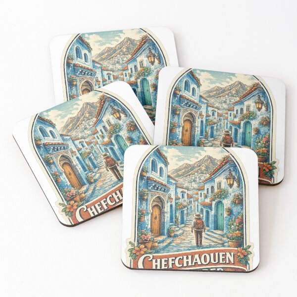 Item preview, Chefchaouen Wanderer Vintage Travel Sticker | Blue City Morocco Adventure designed and sold by FantasyFlicker.