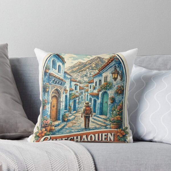 Item preview, Chefchaouen Wanderer Vintage Travel Sticker | Blue City Morocco Adventure designed and sold by FantasyFlicker.