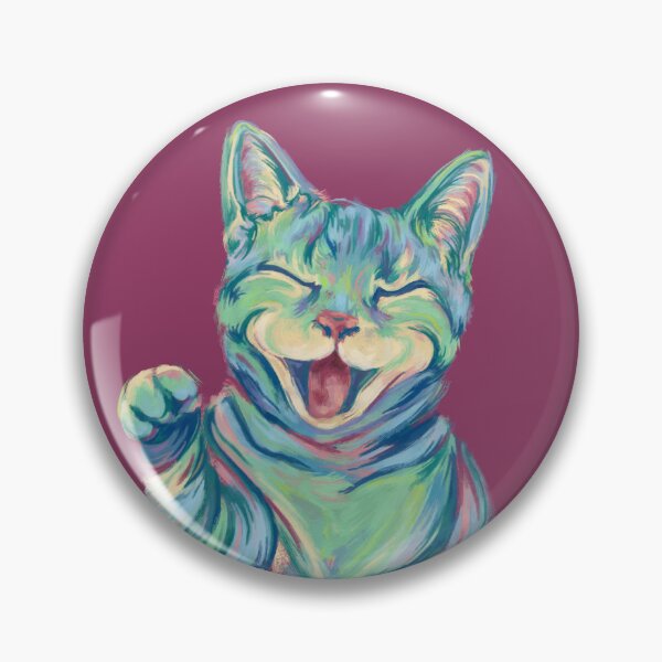 Item preview, Laughing cat painting with pastel colors designed and sold by NadiaChevrel.