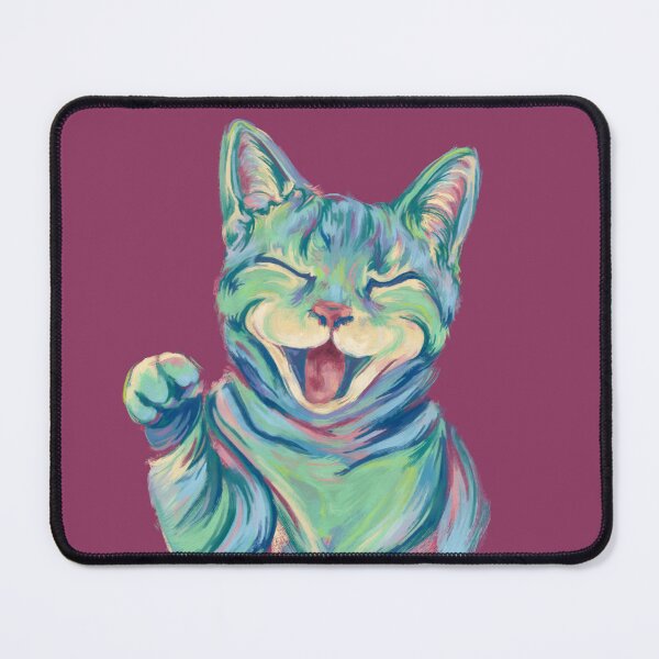 Item preview, Laughing cat painting with pastel colors designed and sold by NadiaChevrel.