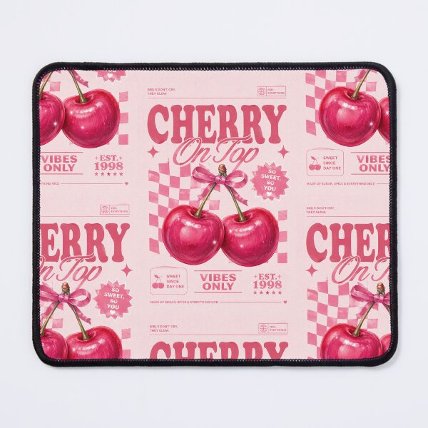 Item preview, Cherry On Top Pink Retro Aesthetic Poster designed and sold by Soft Girl Society.